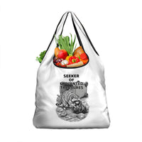Raccoon I Am Not A Raccoon I Am A Trash Panda Grocery Bag Funny Animal Meme Grayscale Sketch Illustration