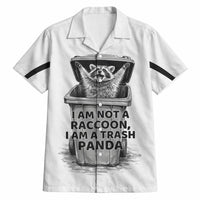 Raccoon I Am Not A Raccoon I Am A Trash Panda Hawaiian Shirt Funny Animal Meme Grayscale Sketch Illustration