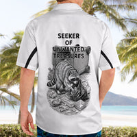 Raccoon I Am Not A Raccoon I Am A Trash Panda Hawaiian Shirt Funny Animal Meme Grayscale Sketch Illustration