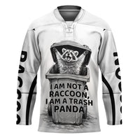 Raccoon I Am Not A Raccoon I Am A Trash Panda Hockey Jersey Funny Animal Meme Grayscale Sketch Illustration