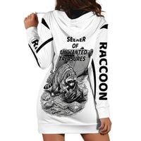 Raccoon I Am Not A Raccoon I Am A Trash Panda Hoodie Dress Funny Animal Meme Grayscale Sketch Illustration