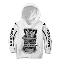 Raccoon I Am Not A Raccoon I Am A Trash Panda Kid Hoodie Funny Animal Meme Grayscale Sketch Illustration