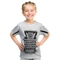 Raccoon I Am Not A Raccoon I Am A Trash Panda Kid T Shirt Funny Animal Meme Grayscale Sketch Illustration