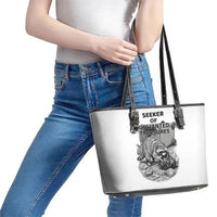 Raccoon I Am Not A Raccoon I Am A Trash Panda Leather Tote Bag Funny Animal Meme Grayscale Sketch Illustration