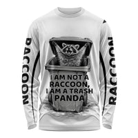 Raccoon I Am Not A Raccoon I Am A Trash Panda Long Sleeve Shirt Funny Animal Meme Grayscale Sketch Illustration