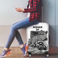 Raccoon I Am Not A Raccoon I Am A Trash Panda Luggage Cover Funny Animal Meme Grayscale Sketch Illustration