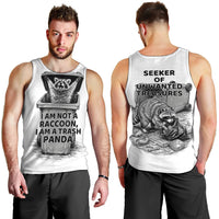 Raccoon I Am Not A Raccoon I Am A Trash Panda Men Tank Top Funny Animal Meme Grayscale Sketch Illustration