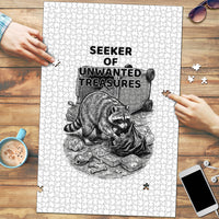 Raccoon I Am Not A Raccoon I Am A Trash Panda Puzzle Funny Animal Meme Grayscale Sketch Illustration