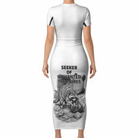 Raccoon I Am Not A Raccoon I Am A Trash Panda Short Sleeve Bodycon Dress Funny Animal Meme Grayscale Sketch Illustration