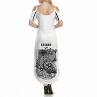 Raccoon I Am Not A Raccoon I Am A Trash Panda Summer Maxi Dress Funny Animal Meme Grayscale Sketch Illustration