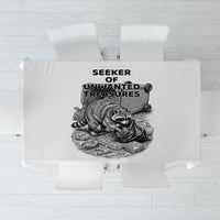 Raccoon I Am Not A Raccoon I Am A Trash Panda Tablecloth Funny Animal Meme Grayscale Sketch Illustration