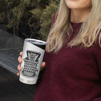 Raccoon I Am Not A Raccoon I Am A Trash Panda Tumbler Cup Funny Animal Meme Grayscale Sketch Illustration