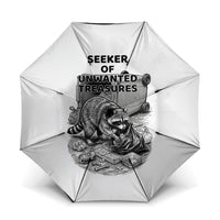 Raccoon I Am Not A Raccoon I Am A Trash Panda Umbrella Funny Animal Meme Grayscale Sketch Illustration