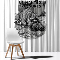 Raccoon I Am Not A Raccoon I Am A Trash Panda Window Curtain Funny Animal Meme Grayscale Sketch Illustration