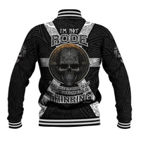 Hell Pattern Skull Baseball Jacket I'm Not Rode I Just Hace The Balls To Say What Everyone Else is Thinking - Wonder Print Shop