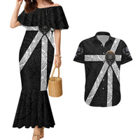 Hell Pattern Skull Couples Matching Mermaid Dress and Hawaiian Shirt I'm Not Rode I Just Hace The Balls To Say What Everyone Else is Thinking - Wonder Print Shop