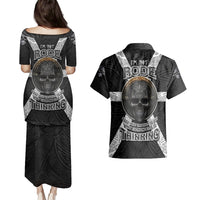 Hell Pattern Skull Couples Matching Puletasi Dress and Hawaiian Shirt I'm Not Rode I Just Hace The Balls To Say What Everyone Else is Thinking - Wonder Print Shop