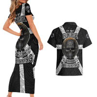 Hell Pattern Skull Couples Matching Short Sleeve Bodycon Dress and Hawaiian Shirt I'm Not Rode I Just Hace The Balls To Say What Everyone Else is Thinking - Wonder Print Shop
