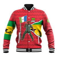 Autonomous Region of Principe Independence Baseball Jacket with 1995 Flag Design and Cultural Pattern - Wonder Print Shop