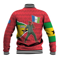 Autonomous Region of Principe Independence Baseball Jacket with 1995 Flag Design and Cultural Pattern - Wonder Print Shop