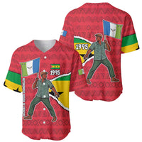 Autonomous Region of Principe Independence Baseball Jersey with 1995 Flag Design and Cultural Pattern - Wonder Print Shop