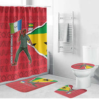 Autonomous Region of Principe Independence Bathroom Set with 1995 Flag Design and Cultural Pattern - Wonder Print Shop