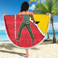 Autonomous Region of Principe Independence Beach Blanket with 1995 Flag Design and Cultural Pattern - Wonder Print Shop