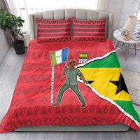 Autonomous Region of Principe Independence Bedding Set with 1995 Flag Design and Cultural Pattern - Wonder Print Shop