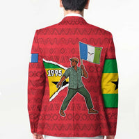 Autonomous Region of Principe Independence Blazer with 1995 Flag Design and Cultural Pattern - Wonder Print Shop