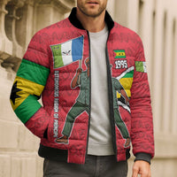 Autonomous Region of Principe Independence Bomber Puffer Jacket with 1995 Flag Design and Cultural Pattern - Wonder Print Shop