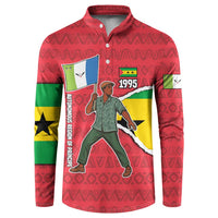 Autonomous Region of Principe Independence Button Sweatshirt with 1995 Flag Design and Cultural Pattern - Wonder Print Shop