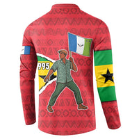 Autonomous Region of Principe Independence Button Sweatshirt with 1995 Flag Design and Cultural Pattern - Wonder Print Shop