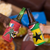 Autonomous Region of Principe Independence 4 in 1 Can Cooler Tumbler with 1995 Flag Design and Cultural Pattern - Wonder Print Shop