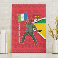 Autonomous Region of Principe Independence Canvas Wall Art with 1995 Flag Design and Cultural Pattern - Wonder Print Shop
