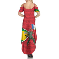 Autonomous Region of Principe Independence Family Matching Summer Maxi Dress and Hawaiian Shirt with 1995 Flag Design and Cultural Pattern - Wonder Print Shop