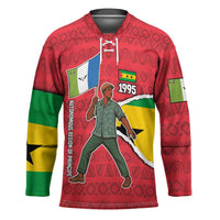 Autonomous Region of Principe Independence Hockey Jersey with 1995 Flag Design and Cultural Pattern - Wonder Print Shop