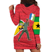 Autonomous Region of Principe Independence Hoodie Dress with 1995 Flag Design and Cultural Pattern - Wonder Print Shop