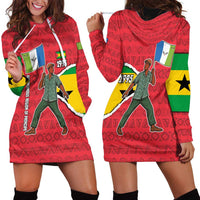 Autonomous Region of Principe Independence Hoodie Dress with 1995 Flag Design and Cultural Pattern - Wonder Print Shop
