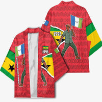 Autonomous Region of Principe Independence Kimono with 1995 Flag Design and Cultural Pattern - Wonder Print Shop