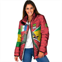 Autonomous Region of Principe Independence Padded Jacket with 1995 Flag Design and Cultural Pattern - Wonder Print Shop