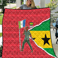 Autonomous Region of Principe Independence Quilt with 1995 Flag Design and Cultural Pattern - Wonder Print Shop