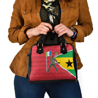 Autonomous Region of Principe Independence Shoulder Handbag with 1995 Flag Design and Cultural Pattern - Wonder Print Shop