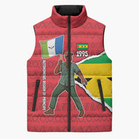 Autonomous Region of Principe Independence Sleeveless Puffer Jacket with 1995 Flag Design and Cultural Pattern - Wonder Print Shop