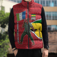 Autonomous Region of Principe Independence Sleeveless Puffer Jacket with 1995 Flag Design and Cultural Pattern - Wonder Print Shop