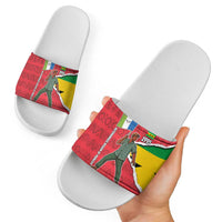 Autonomous Region of Principe Independence Slide Sandals with 1995 Flag Design and Cultural Pattern - Wonder Print Shop