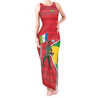 Autonomous Region of Principe Independence Tank Maxi Dress with 1995 Flag Design and Cultural Pattern - Wonder Print Shop