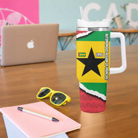 Autonomous Region of Principe Independence Tumbler With Handle with 1995 Flag Design and Cultural Pattern - Wonder Print Shop