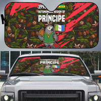 Principe Autonomous Region Auto Sun Shade with Parrot Cacao and 1995 Flag Design - Wonder Print Shop