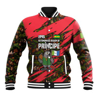 Principe Autonomous Region Baseball Jacket with Parrot Cacao and 1995 Flag Design - Wonder Print Shop