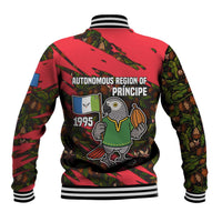Principe Autonomous Region Baseball Jacket with Parrot Cacao and 1995 Flag Design - Wonder Print Shop